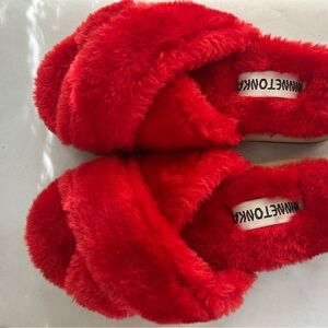 Red Fuzzy Slippers
